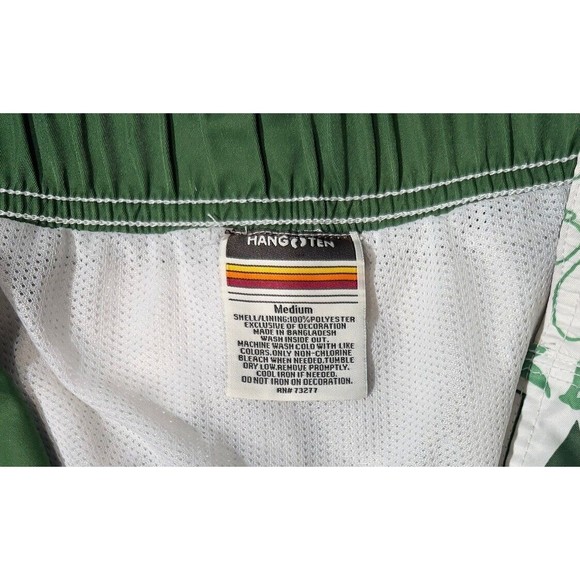 Hang Ten Board Shorts‎ Green White Graffiti Cargo Pocket Lined Sz Med - Picture 4 of 8